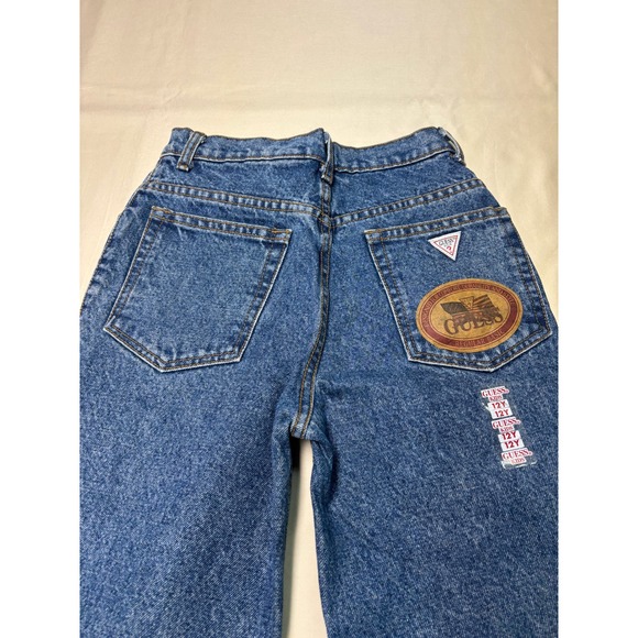 NWOT Vintage 90/80s Guess Jeans 12 Medium Wash Straight Leg Denim USA 24x28 - Picture 8 of 14